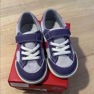 See Kai Run Purple & White Kids Sneaker with Velcro Strap